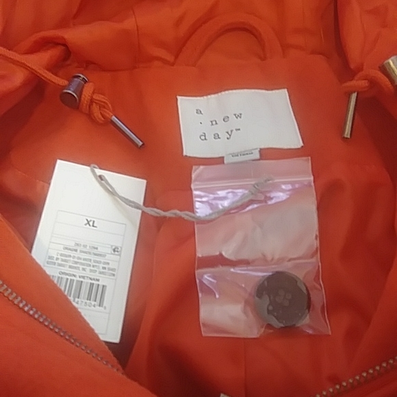 A New Day Women's Duffel Cape Hoodie Overcoat, Red Orange Shade, XL - Picture 7 of 7